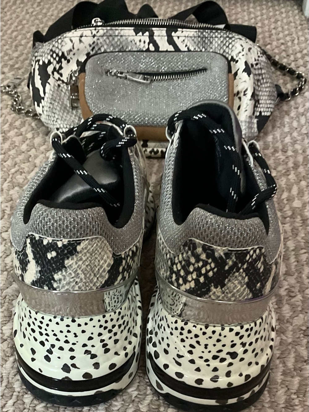 Steve Madden Snake-Print Lace-Up Sneakers and matching Fanny Pack - Picture 8 of 10